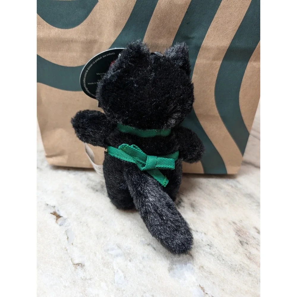 Starbucks 2026 Halloween Bearista Black Cat Plush Bag Charm Keychain Apron